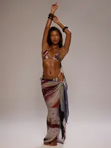 Women’s Floral Mesh Sarong Cover Up | Sheer Tie Beach Wrap Skirt | Boho Summer Vacation Outfit