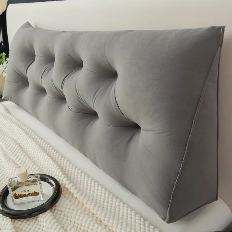 Triangle-shaped Headboard Pillow, Upholstered Tufted Headboard, 1 Count Modern Removable & Washable Headboard Cushion, Multipurpose Home Decor, Comfortable Pillow for Bed, Sofa & Tatami