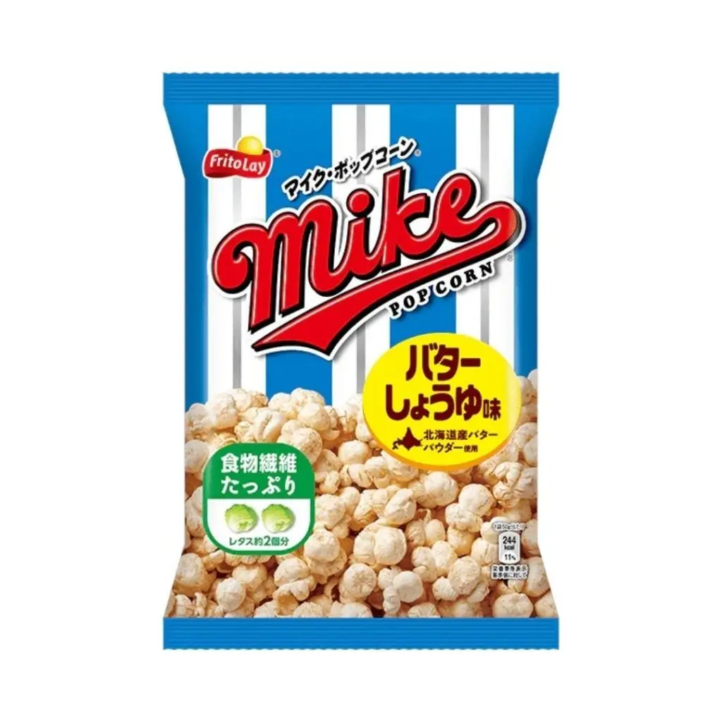Frito-Lay Mike's Butter Soy Sauce Flavor Popcorn - 50g Snack Size, Sweet and Salty, Buttery Aroma, Dairy-Containing Snack for Popcorn Lovers