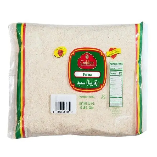 GOLDEN Farina | 32 oz (2 lbs) Packet | All-Natural Wheat Cereal Grain | Smooth Breakfast Cereal, Baking Ingredient, Versatile Pantry Staple | Fine Ground Wheat Porridge