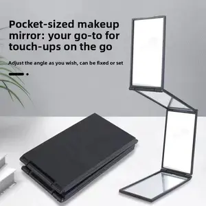 Foldable Four-Sided Mirror Self-Haircutting Quadrilateral Mirror Convenient Portable Telescopic Reversible Full-Body Mirror for On-The-Go Grooming