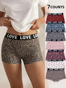 Women's Leopard Print Briefs, Elastic Waistband, Breathable Fabric, Casual Triangle Shorts, Suitable for Daily Wear and Sports, All Seasons, Panties, Underwear, Fashion Breathable Underwear