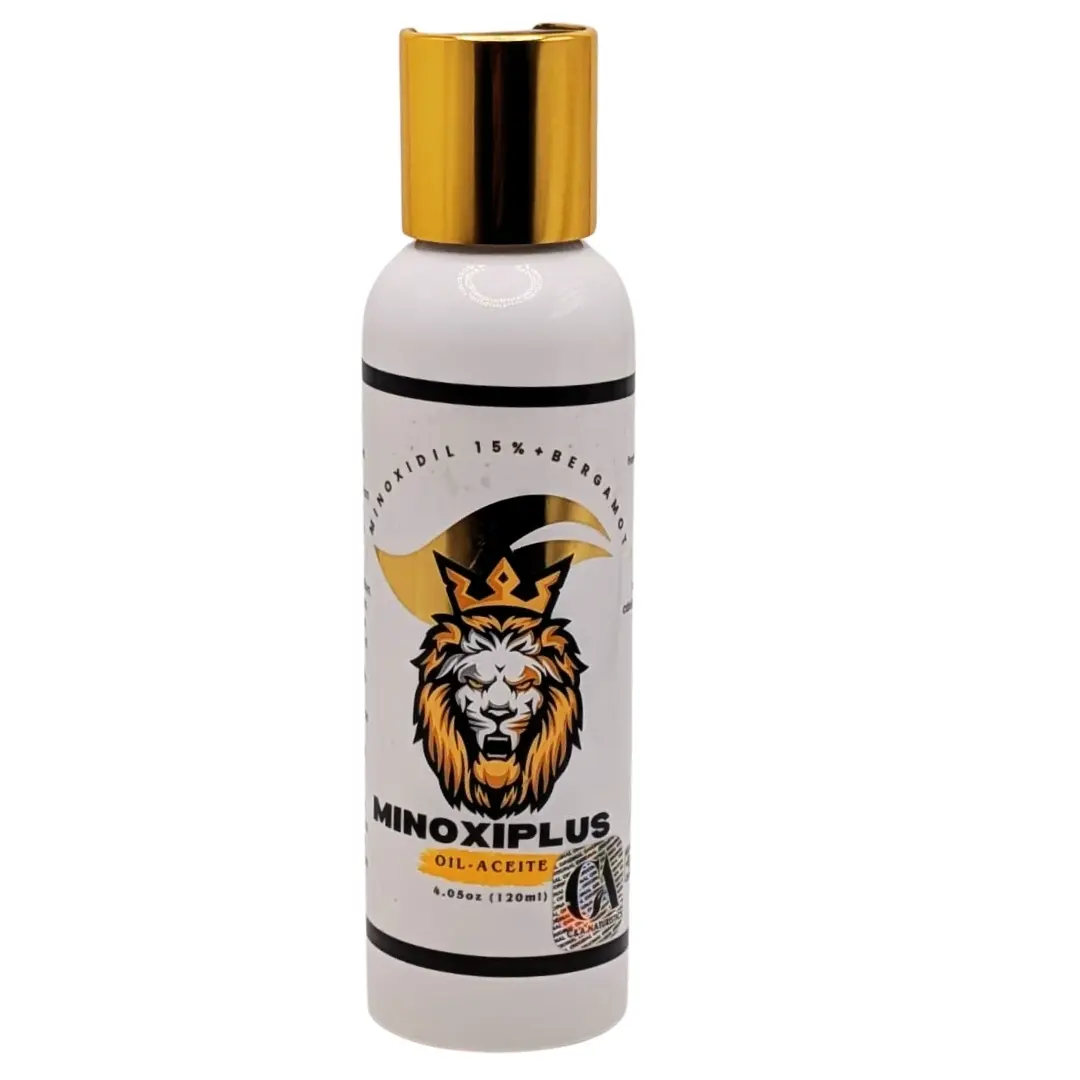 Minoxiplus 15% Minoxidil + Bergamot Oil Scented Beard & Mustache Growth Serum, 4.0oz 120ml Daily Aroma Men's Care Product - Aceite Minoxiplus
