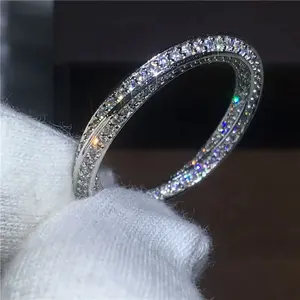 infinity ring Alloy material Micro pave Moissanite Engagement Wedding Band Rings for women Party Jewelry