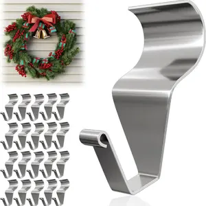 Amuille 10-Pack Heavy Duty Vinyl Siding Hooks, No-Hole Stainless Steel Clips for Hanging Wreaths & Organizing on Horizontal Vinyl Siding, Patio Installation Insert