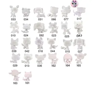 diylpshome miniature cat and dog white base blank art paint set pack of 2