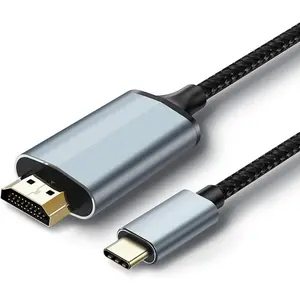 USB C to HDMI Cable, [4K, High-Speed] USB Type C to HDMI Cable for Home Office, [Thunderbolt 3/4 Compatible] for MacBook Pro/Air 2020, iPad Air 4, iPad Pro 2021, iMac, S23, XPS 17, and More-6ft Grey