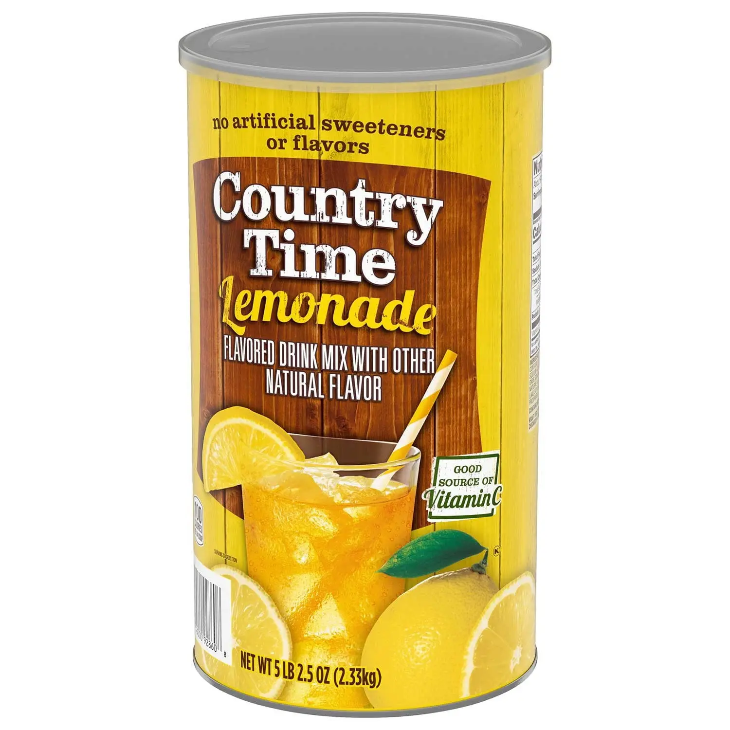 Country Time Powdered Lemonade Drink Mix, 82.5 oz – Classic Refreshing Lemonade Powdered Drink Mix, Easy-to-Make Summer Beverage, Family Size Resealable Canister