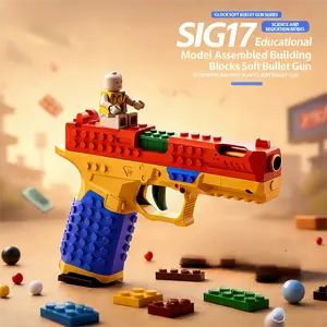Jumpstart Sale SIG17 Assembled Building Blocks Soft Bullet Gun Automatic gun Perfect for Outdoor Games Team Challenges Festival Gifts