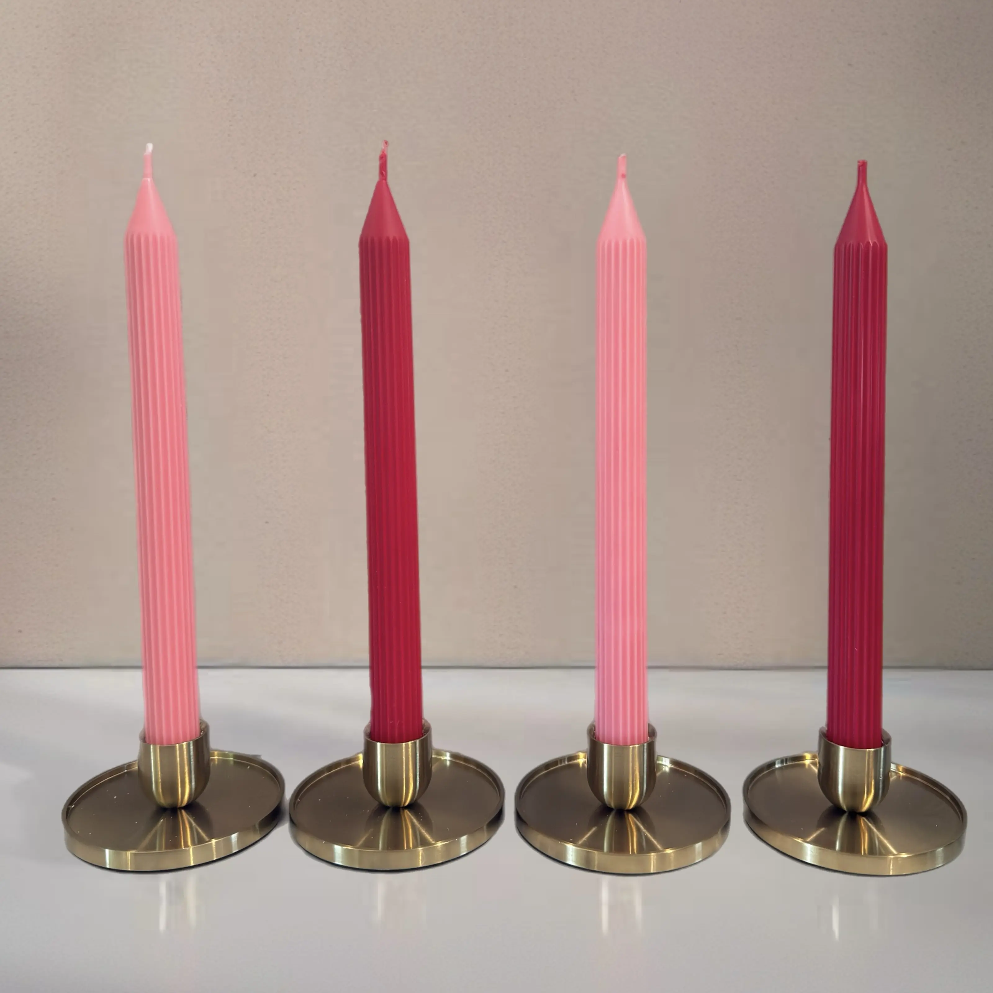 Elegant Tall Taper Candle Soy & Beeswax 10 Inch Handmade Gift for Weddings Parties Festivals Classic Ribbed Design 1 pc Eco-Friendly