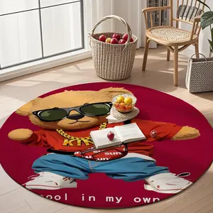 Stylish Round Rug for Living Room & Bedroom, Soft Lightweight Decorative Mat, Versatile Kitchen/bathroom Carpet, Trendy Home Accessory, Decorative Area Rug