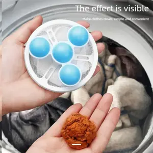 Washing Machine Filter Net Bag Cleaner Floating Hair Remover Household Laundry Ball Hair Catcher Universal Wash Protector Filter, Laundry Products Various Laundry Needs 3 Pcs random color laundry balls
