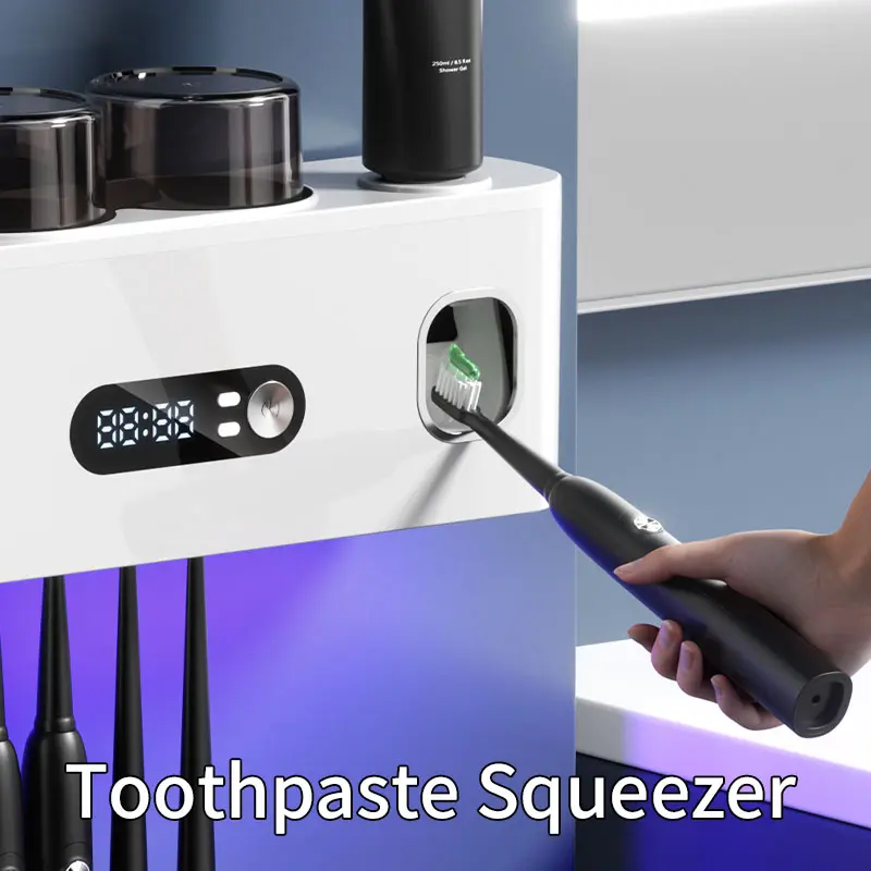 Electric Toothbrush Disinfector, UV Sterilization Holder, Toothbrush Sanitizer and Holder, Toothbrush Storage, Toothbrush Organizer, No Plug Needed, Ideal for Home Bathroom Use, Keep Your Toothbrush Clean, Uv Toothbrush Holders