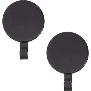 Attract  Wreath Hanger (Black Matte, Set of 2 ) - for 2 Metal Doors/Surfaces or 1 Single-Pane Glass Door/Window - Holds up to 10lbs.