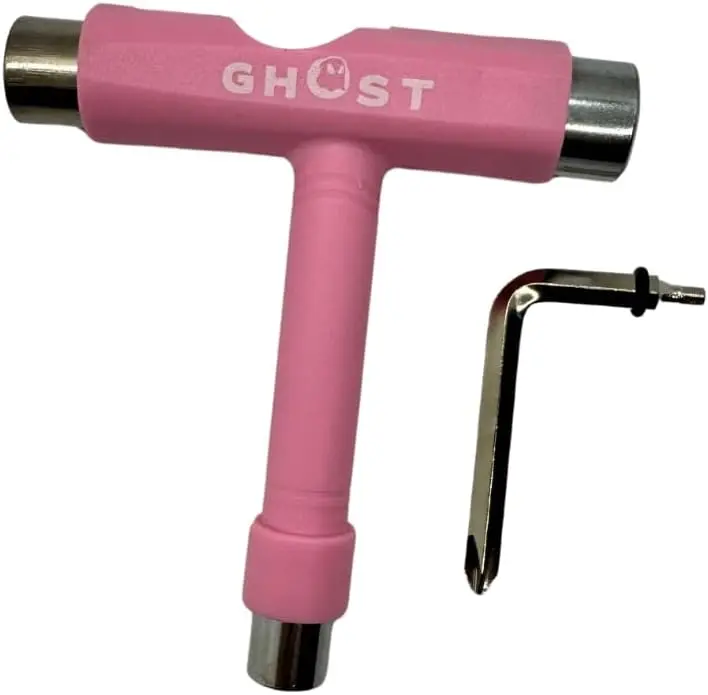 GHOST BOARDS Skate Tool All-in-One, Multi-Function Portable Skateboard T Tools Accessory - T-Type Allen and L-Type Phillips Head Wrench Screwdriver