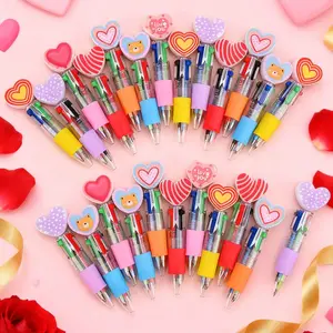 Sweeten the celebration with cuteness 4-in-1 Multicolor, Smooth Writing Pens for Valentine‘s, birthdays & parties. The perfect party favor, gift bag filler (6/12/24-Pack) #ValentinesGifts #PartyFavors #KidsGifts #BulkToys #GoodieBagFillers