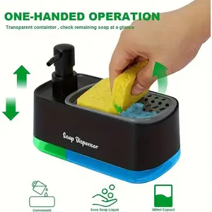 1pc Versatile Soap Dispenser Featuring a Sponge Holder, This 2-In-Is Perfect for Dispensing Hand And Dish Soap. It'S an Ideal Countertop Addition for Your Kitchen Sink And Makes a Great Gift for Christmas Or Halloween Soap Saver