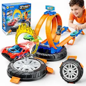 Kids Launch Slot Track Car Set – High Speed Loop Racing Toy with Launcher, Fun Indoor Racing Game for Boys & Girls Ages 3+