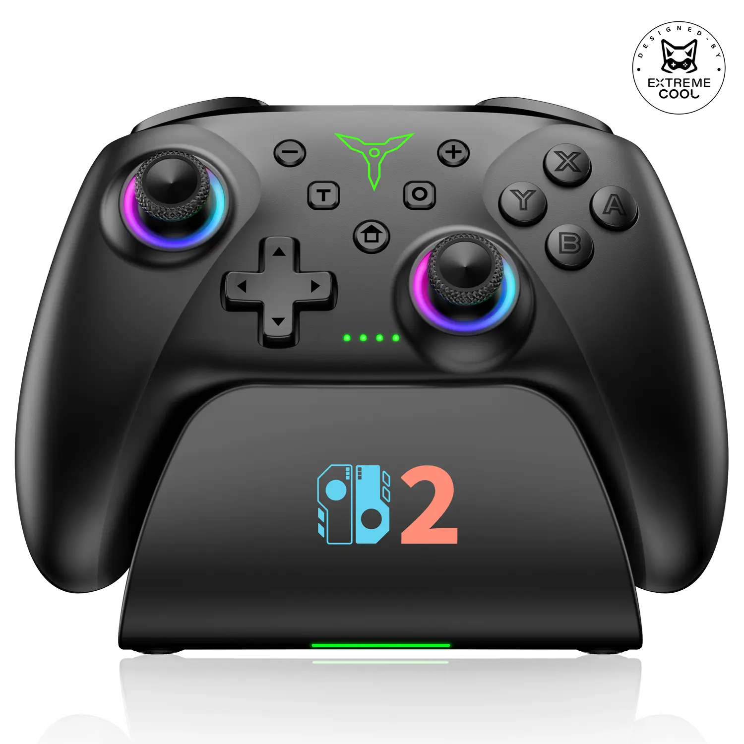 BEBONCOOL Wireless BT Video Game Controller 2 Pro for Nintendo Switch Console Accessories, Adjustable Hall Effect Joysticks, Hall Effect Triggers, 1000mAh Battery, 7 LED Light Modes, Paddles, Turbo, Motion Control, Fast-Charging Dock, Fastcharging