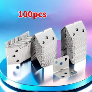 L-shaped Corner Bracket, 100pcs Sturdy and Durable Corner Bracket, 90 Degree Angle Corner Bracket, Hardware Accessories for Frame Bed, Furniture, Bookshelf