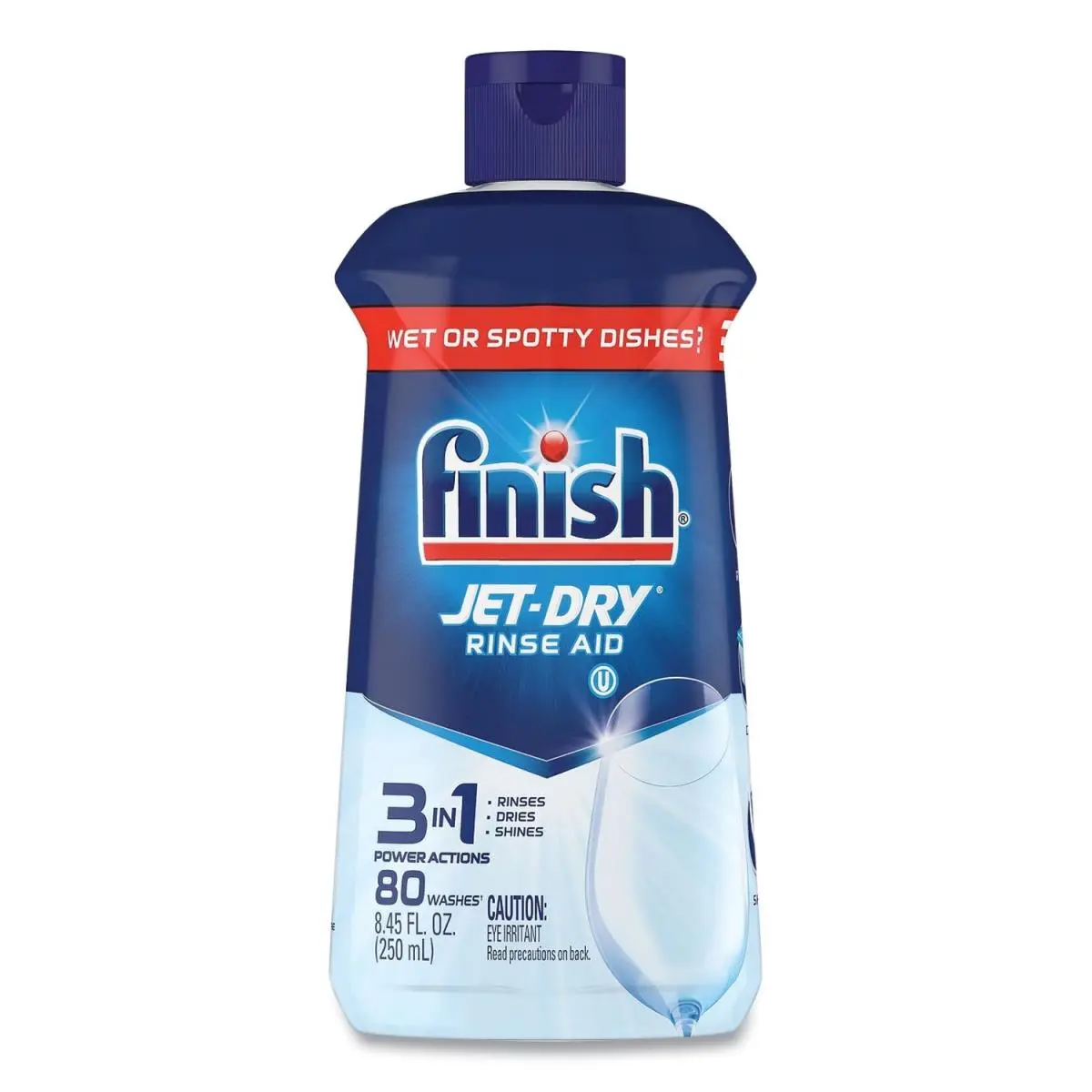 212 MAIN Finish RAC75713CT Jet-Dry Liquid Dishwasher Cleaner Rinse Aid - 8-Pack, 3-in-1 Power, 8.45 fl oz, Unscented, Sodium Ethoxylate Household Detergent Additive