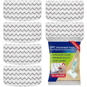 6 Pack Microfiber Steam Mop Pads Replacement for  Steam Mop S1000, S1000A, S1000C, S1000WM, and S1001C, Dirt Grip Cleaning Pads