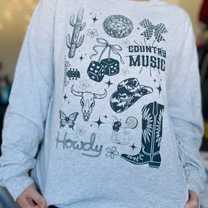 Howdy Collage Graphic Top