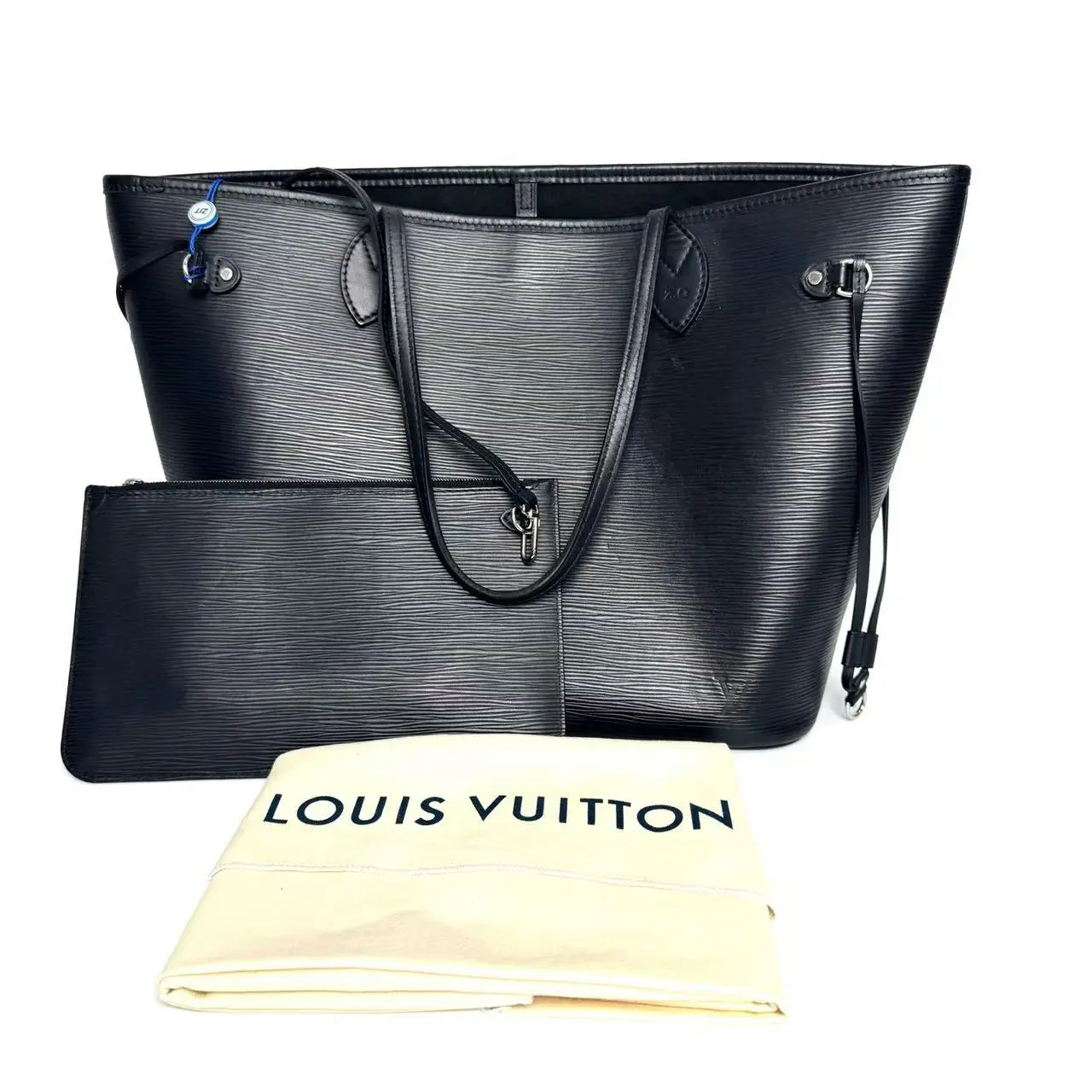 Pre-owned Louis Vuitton Neverfull Black Epi Leather Tote Bag 2019 Base Length 32cm Item No.N24375775
