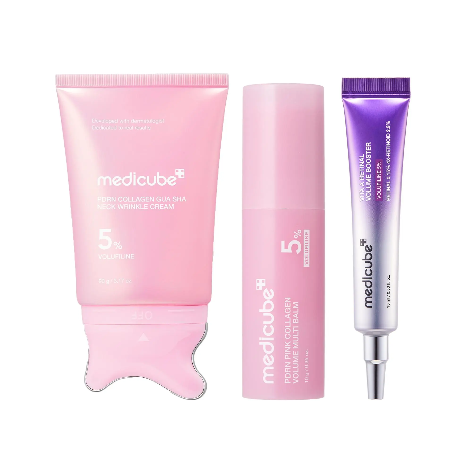 [NEW] [medicube] 5% Volufiline Day & Night Plump It Up Set | 5% Volufiline + PDRN + Retinal | Volufiline AM & PM Routine for Youthful-looking Skin | Plumping Care, Firming Care, Anti-Aging Care, Contour Care | Helping Look of Fine Lines | Korean Skincare