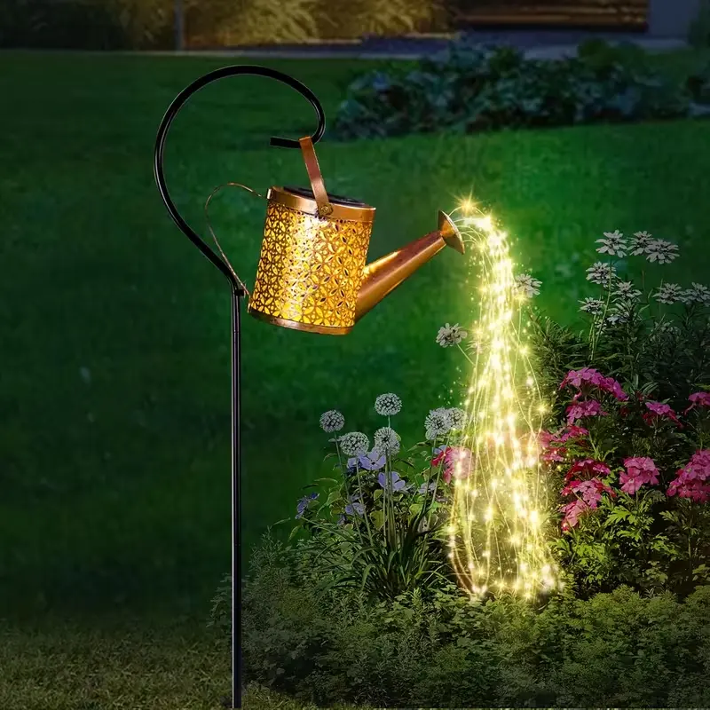solar outdoor lights Camping Lights Easter Room Decor Solar watering can IP66 Halloween decorations suitable for patio / terrace / lawn / garden decoration lighting,is a perfect holiday gift for women and mothers-solar garden lights No Electricity Needed