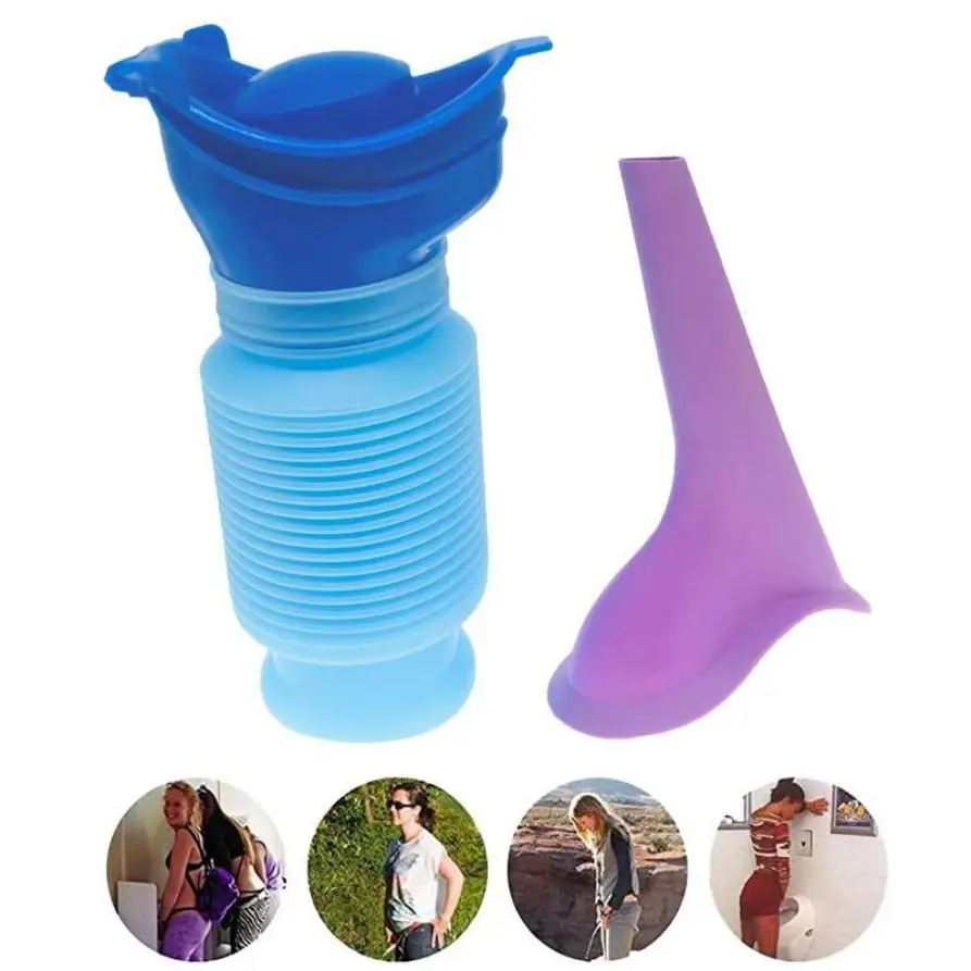 Unisex Compact Portable Urinal Set, Retractable Leak-Proof Standing-Sitting Toilet, Camping Gear, Car Emergency Essential Accessory
