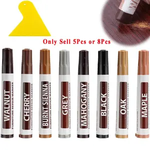 Floor Repair Pen Set, Wooden Vinyl Flooring Furniture Restoration Kit, Hard Wax Pencil for Scratches, Stains, Cracks, Holes, Door, Cabinet, Table