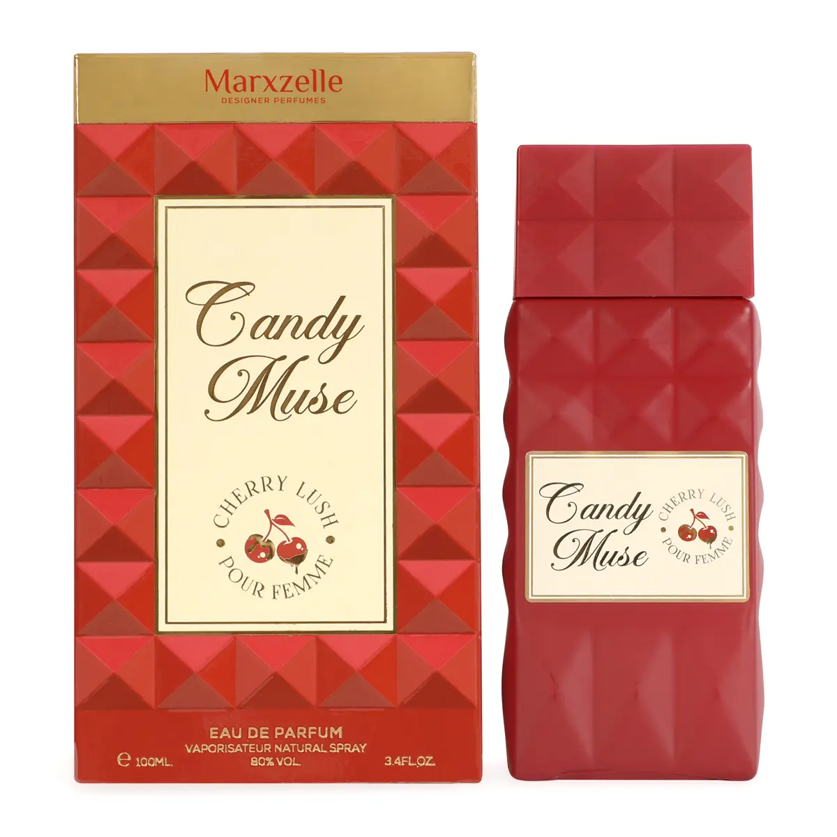 Marxzelle Designer Perfumes Candy Muse Cherry Lush Pour Femme Eau De Parfum Vaporisateur Natural Spray 100Ml 3.4fl.oz.
