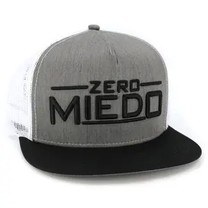 Zero Miedo Black/Heather/White flat visor hat