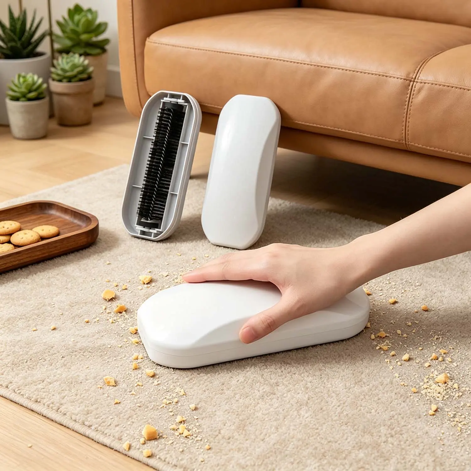Handheld Eco-Friendly Manual Crumb Cleaner, Carpet Brush for Home, Bedroom, Office, Dust and Floor Cleaning