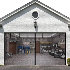 🔥 16x9FT Magnetic Garage Door Screen |   Heavy-Duty Fiberglass Mesh |   High-Strength Magnets for 2 Car Garage |   Bug Proof & Ventilation bifold glowing fairy composite