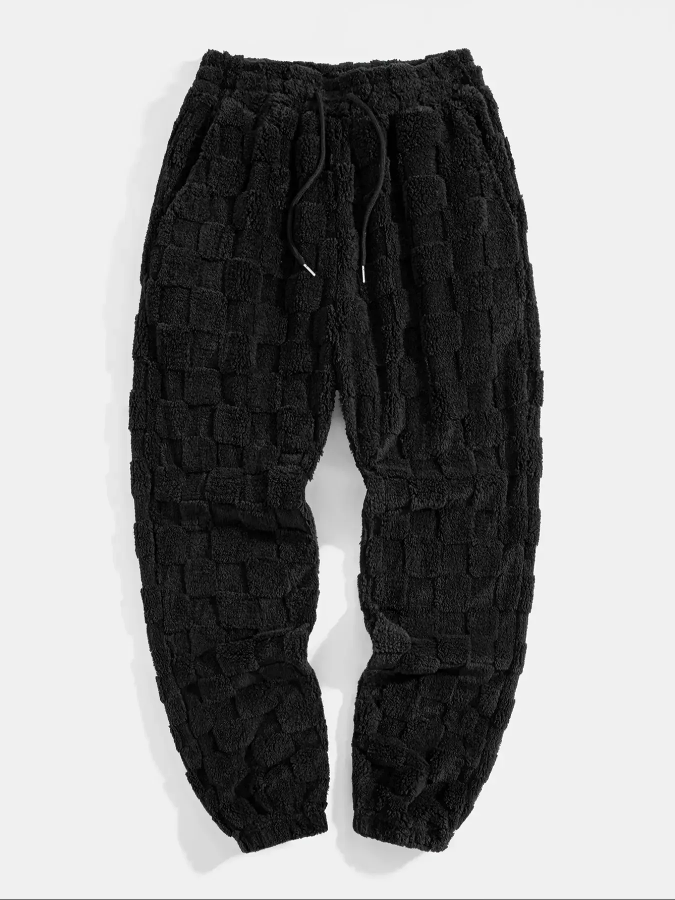 2026 Men's Two-Sided Fleece Jacquard Plaid Casual Long Pockets Pants Warm Soft Comfy Loose Athletic Sweatpants Outfits