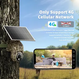 [Summervibes]4G LTE Solar-Powered Security Camera – 2K HD Live View 360° Coverage, No WiFi Needed, Remote APP Access, Weatherproof, Motion Detection, Night Vision, Includes 4G Data Card (Refill Required for Data)
