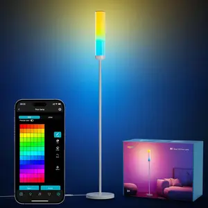 Lepro O1 AI Floor Lamp, 2300LM Smart Corner Lamp Smart LED Standing Lamp party light stick APP/WiFi Control, Alexa/Google Assistant Enabled, Modern Floor Lamp with Music Sync, DIY Mode, RGBCW &CCT, Lamps for Living Room, Bedroom, Office