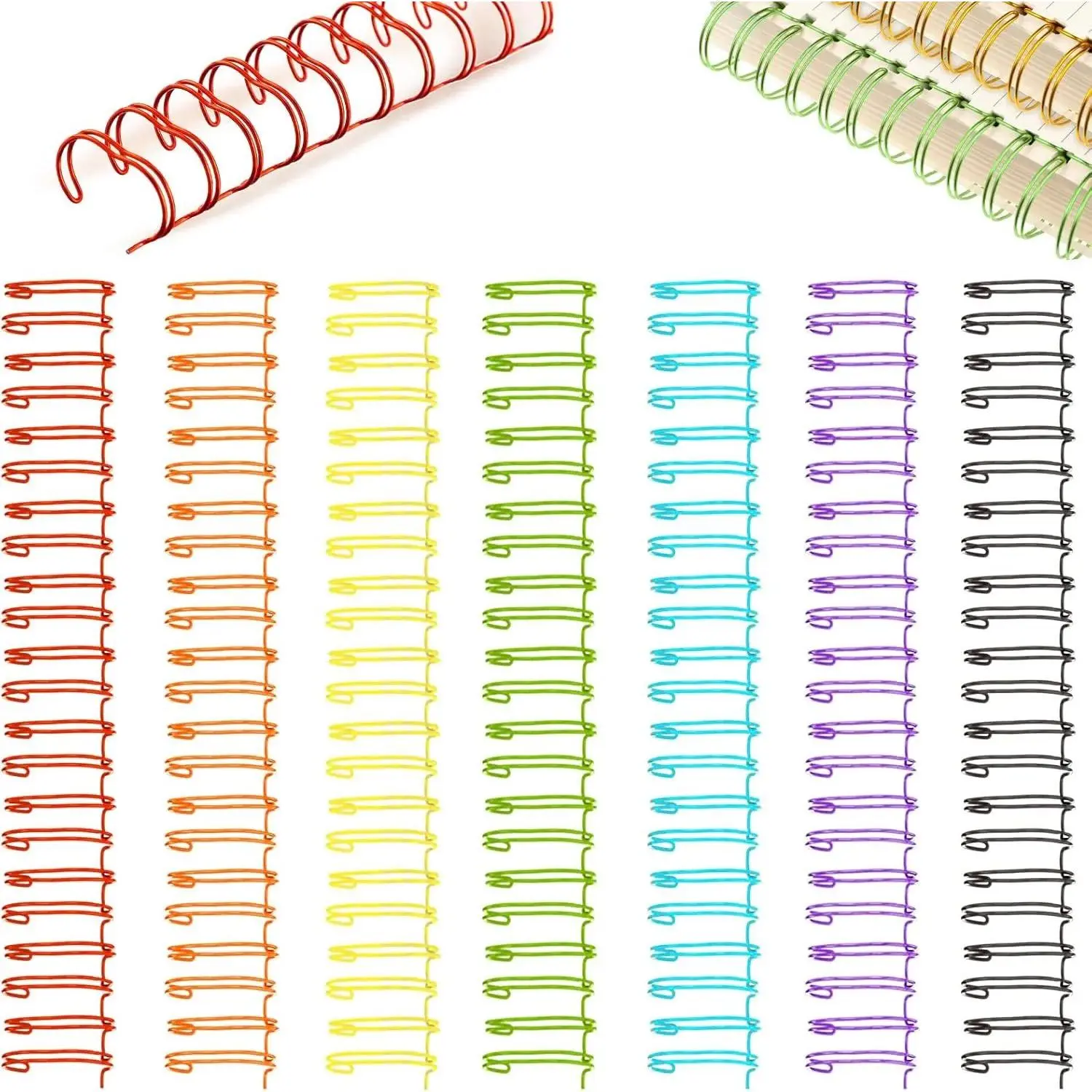 20 Pcs Cinch Wire Binding Wire Twin Binding Spines Twin Loop Wire Binding Spines Double Binding Ring Coil for Document Notebook File Making(9/16 Inch,Multi Colors)