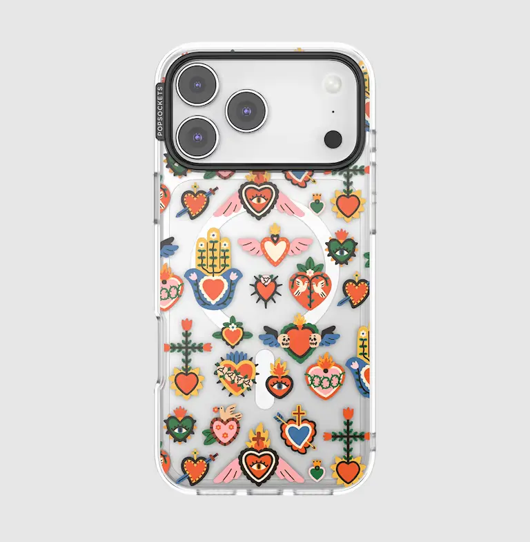 PopSockets Sacred Hearts MagSafe Protective Cover for iPhone 17 Pro Max - Cellphone Case with Camera Protection, Handheld Devices Accessory