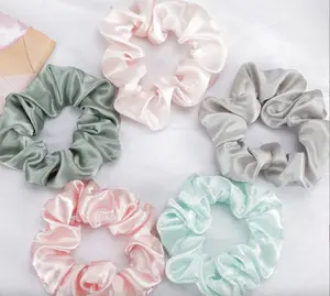 Silk Scrunchies 1PCS Satin Soft Scrunchies in Bright & Neutral Colors - 3.3 Inch Stretch for Various Hair Types