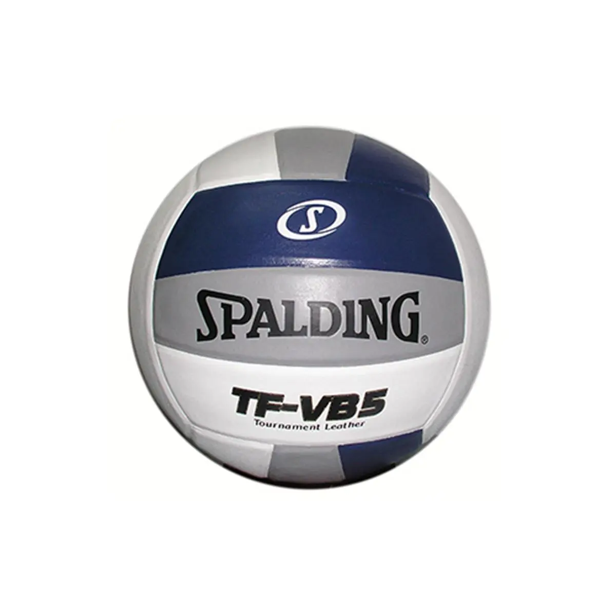 Spalding TF-VB5 Indoor Volleyball - High-Quality Gold Leather Cover, Blue & White Design, Lightweight, 2-Ply Soft Cloth, Floating Butyl Bladder, Professional Volleyballs for Indoor Sports & Outdoor Ball Games, Floating Bladder, Leather Face, Indoor Play
