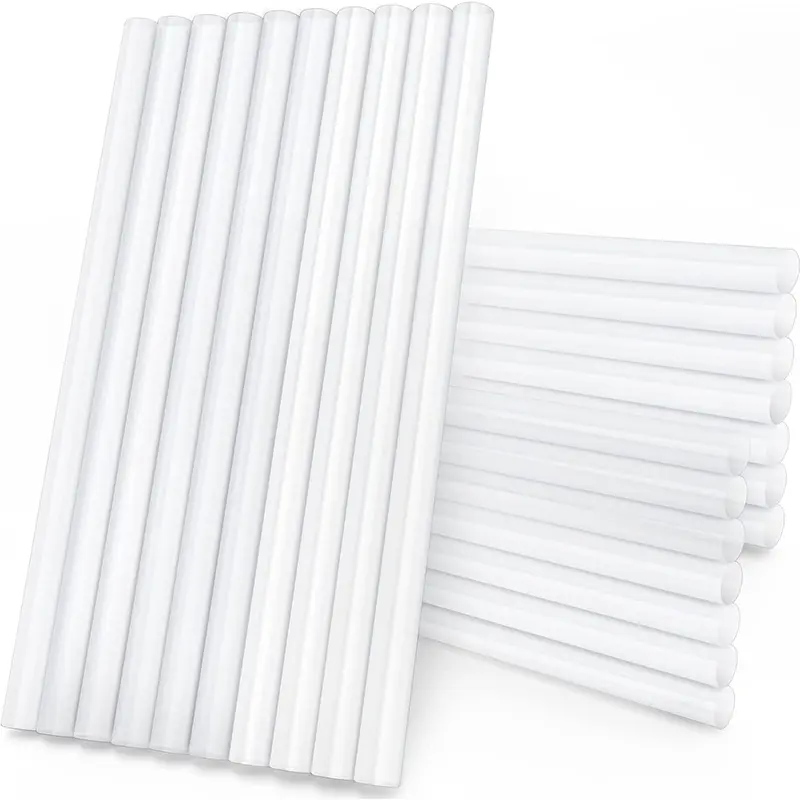 Hot Melt Glue Stick, 10.6" L x 0.27" - Clear hot melt glue stick acts as a versatile adhesive for plastics, florals, fabric, leather, foam and more