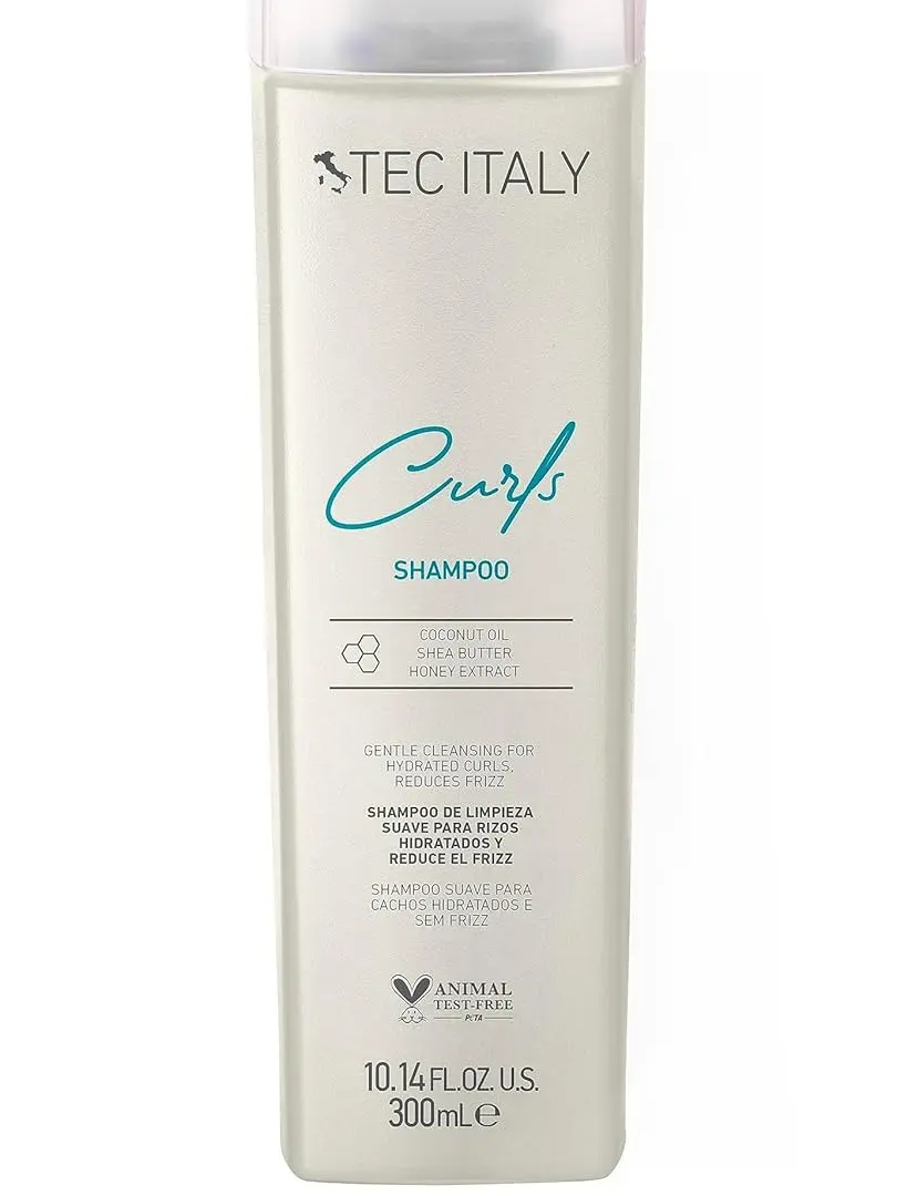 Tec Italy Curls Shampoo and Conditioner Set, Anti-Frizz Moisturizer with Coconut Oil for Curly & Wavy Hair, Defines & Hydrates, 10.1 oz / 300 ml, Hydrate, Cleanser