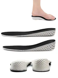 Shock-Absorbing Height-Increasing Insoles, Full-Padded Boots Inserts, Unisex Invisible Comfortable Breathable Anti-Odor Half Pads, Height Increase Insole