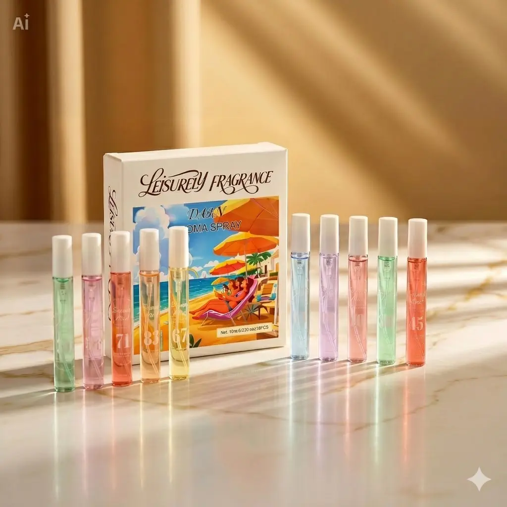 [DWN Lab Exclusive] Women's 10-Piece Brazilian EDP Liquid Perfume Mist Multi-Pack - Long-Lasting Coconut Vanilla Scent, Fruity Sweet Grapefruit, Jasmine, Lavender, Perfect Summer Travel Gift, Everyday Use, Vanilla Perfume Fragrance Set