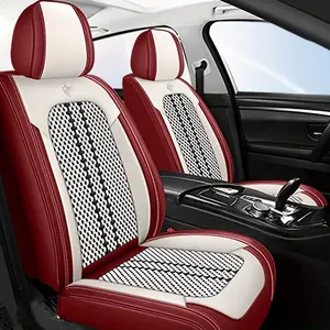 Universal Fit Full Coverage Leather Car Seat Covers For Cars, SUVs And Pick-up Trucks, Car Seat Protector, Automotive Seat Covers Full Set, Car Seat Cushion, Black Seat Cover For 5 Seats