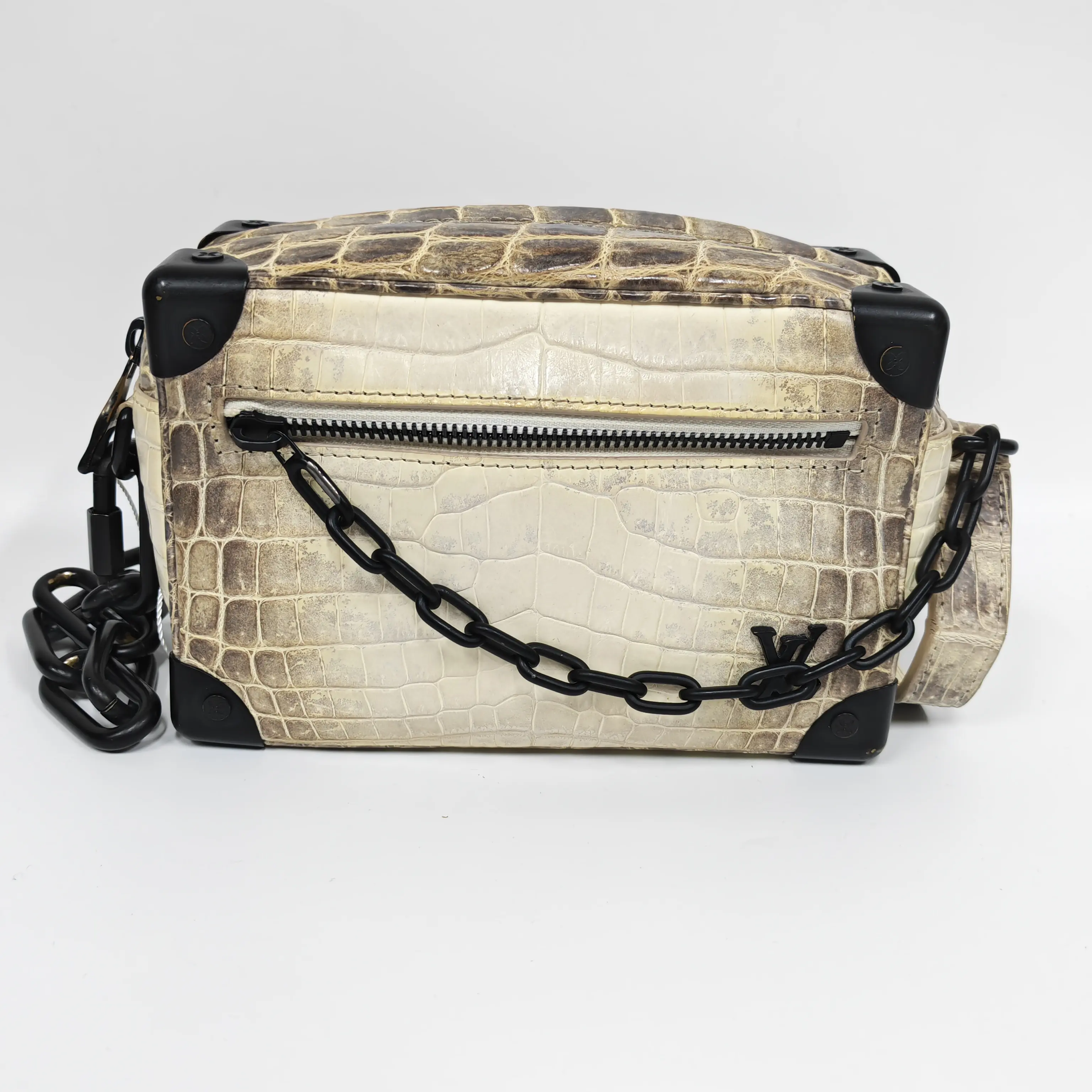 Pre-owned Louis Vuitton White Himalaya Crocodile Leather Soft Trunk（SZ 22315）