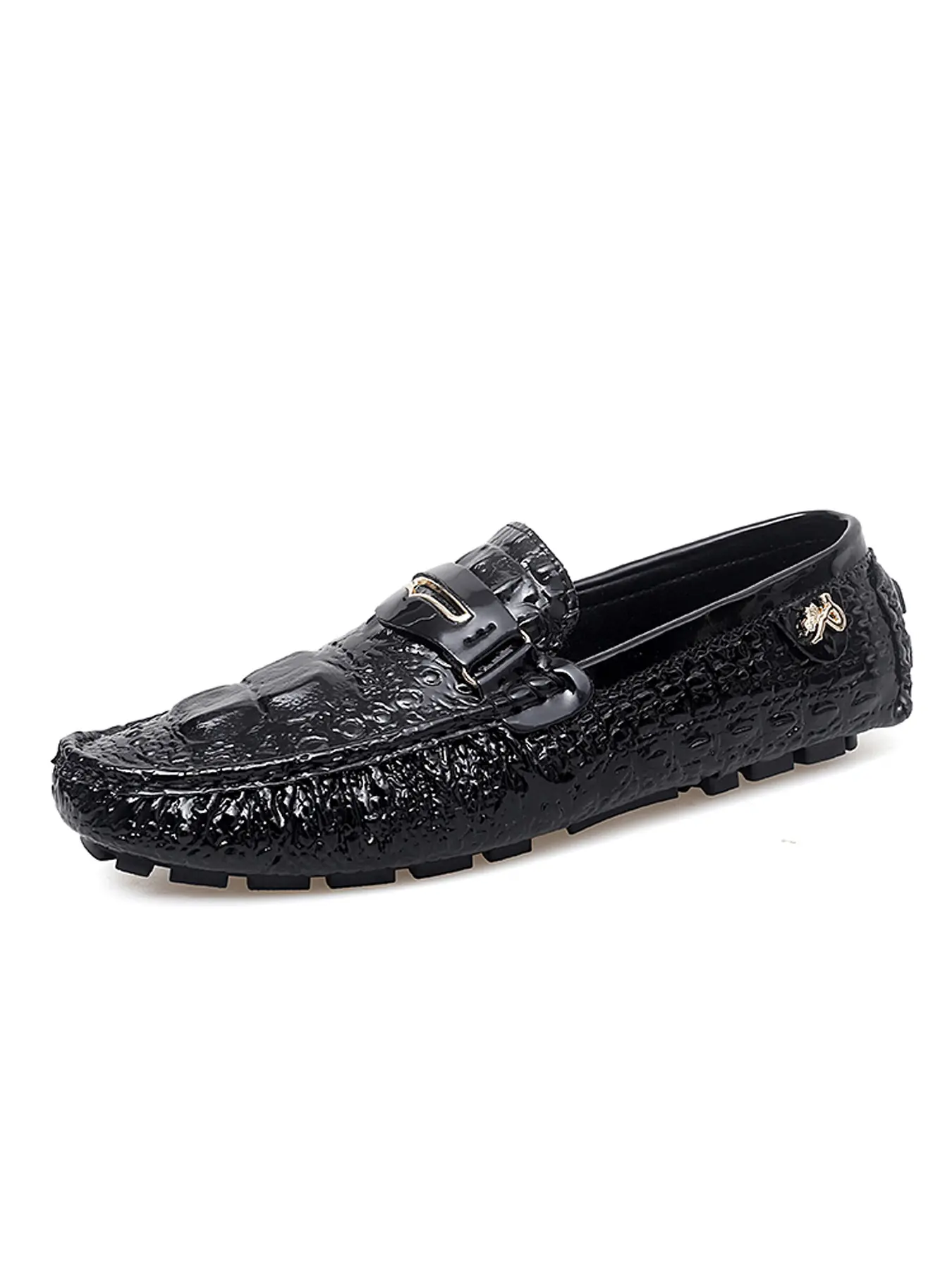Crocodile Texture Men's & Women's Loafers, Comfortable Lightweight Design, Casual Round Toe Shoes for All Seasons